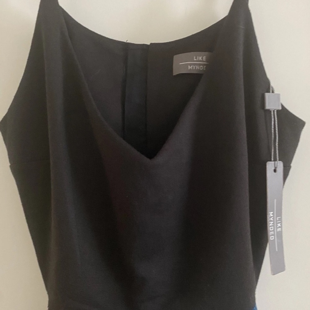 Like Mynded Blue Geometric Women's Partially Backless Maxi Dress Size S NWT - Picture 5 of 14